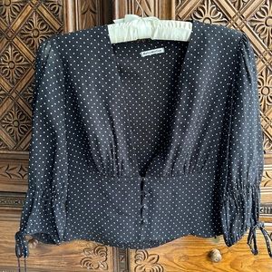 Reformation Polka Dot Blouse Top